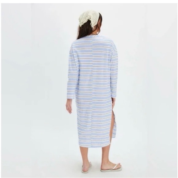 NWOT Free People Ragabond Cape Cod Lobster Stripe Dress By the Sea Maxi Tee - Picture 2 of 4